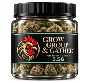 3.5 gram glass jar of flower