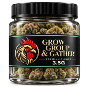 3.5 gram glass jar of flower