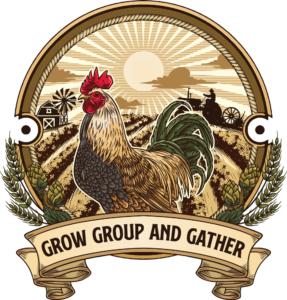 Grow Group and Gather rooster crest logo